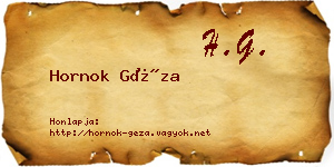 Hornok Géza névjegykártya