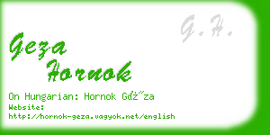 geza hornok business card
